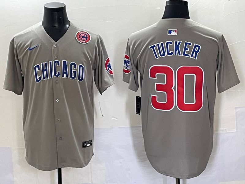 Men 2025 Chicago Cubs #30 Tucker Grey Game Nike MLB Jersey style 7037->chicago cubs->MLB Jersey